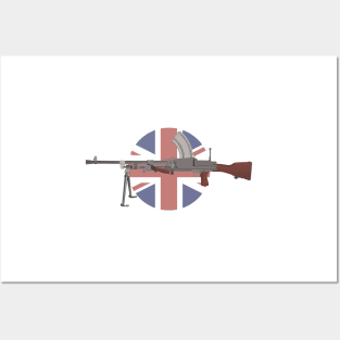 Bren Light Machine Gun with British Flag Posters and Art